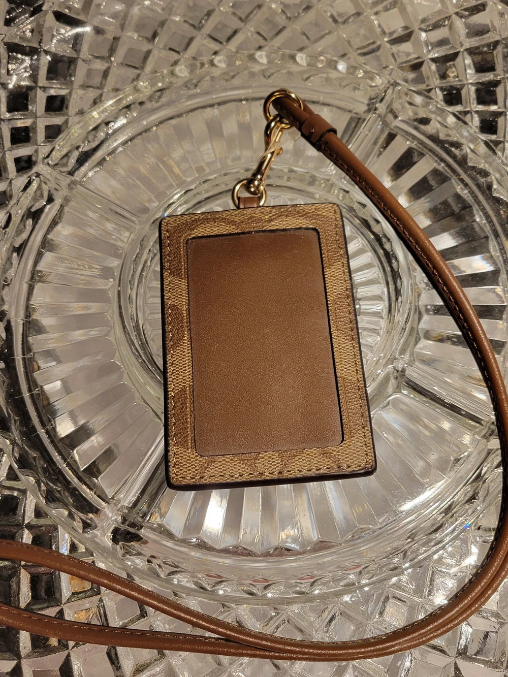 Coach Signature Brown Cardholder Lanyard